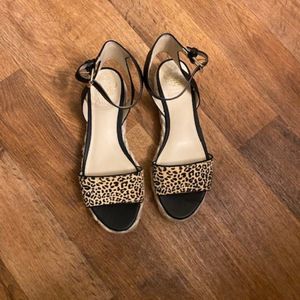 Vince Camuto Kathalia Espadrille Leopard Print Sandals, size 9M